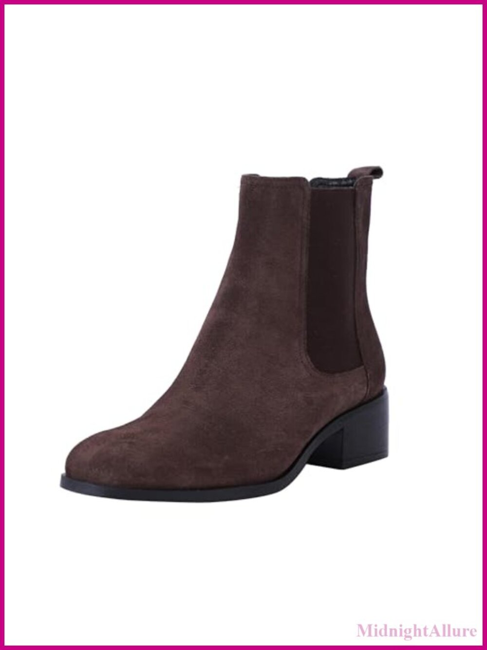 Leather Chelsea Ankle Boots Soft Square Toe Slip On Booties